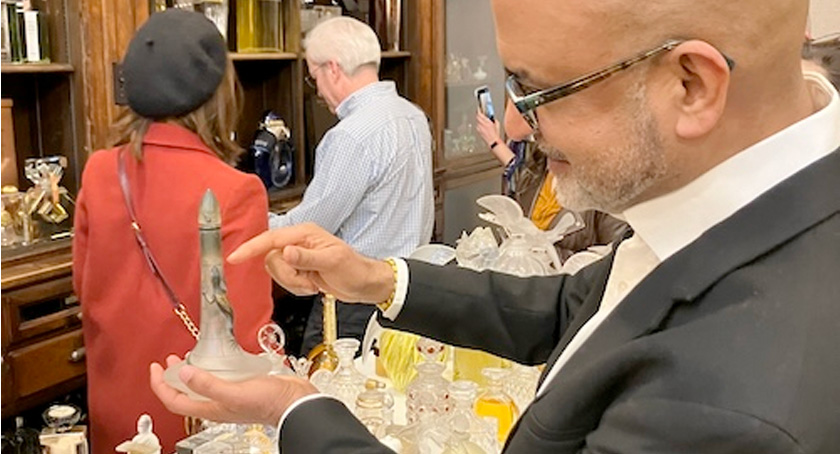 Sudhir Gupta proudly displays his second favorite bottle in his collection.
